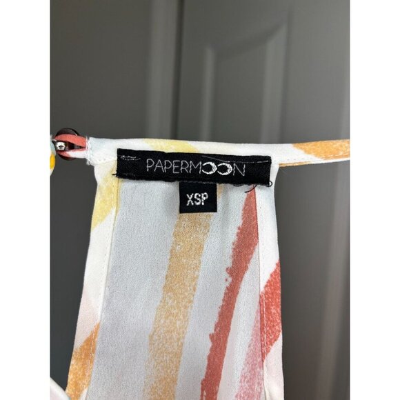 PAPERMOON Stitch Fix Halter Striped Womens XSP Tank Colorful Flowy Keyhole - Picture 6 of 7